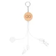 10W Bamboo Multi-Charging Cables Keyring With Watch Dock | https://www.bestnamebadges.com