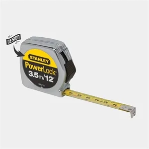 3.5M/12 ft. Stanley Tools® PowerLock® Tape Measure | https://www.bestnamebadges.com