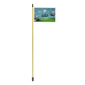 14"x20" Golf Flag with 6' Yellow Fiberglass Pole