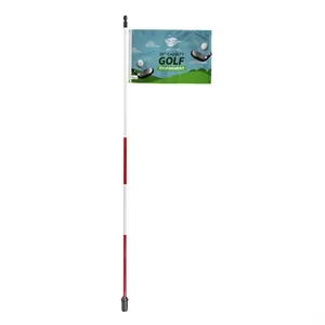 14"x20" Golf Flag with 6' Red & White Fiberglass Pole