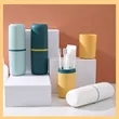 Portable Travel Toothbrush Holder Cup With Storage Case Lid | https://www.bestnamebadges.com