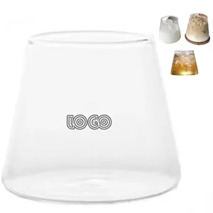 In Stock 13oz Whiskey Clear Glass Drinking Cup Full Color