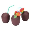 Coconut Cups with Flower Straws | https://www.bestnamebadges.com