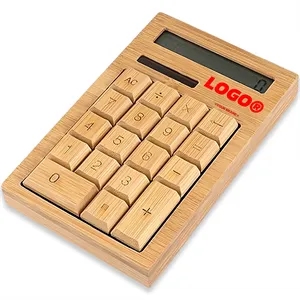 Eco-Friendly Bamboo Solar Calculator for Office Home