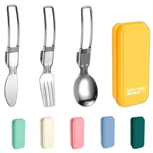 Portable Reusable Travel Stainless Steel Folding Cutlery Set