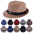 Straw Fedora Hat | https://www.bestnamebadges.com