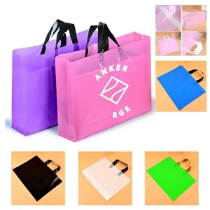 Plastic Shopping Tote Bags W/ Carry Handle 13.7"x9.8"x4"