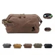 Waxed Canvas Toiletry Bag | https://www.bestnamebadges.com