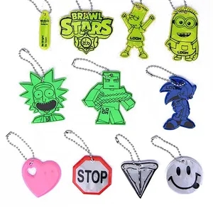 Pvc Custom Shape Reflective Pendant Keychain