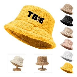 Winter Lambs Wool Bucket Hats For Women