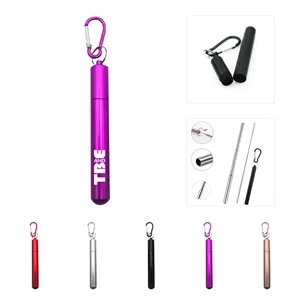 Reusable 304 Stainless Steel Retractable Telescopic Straw