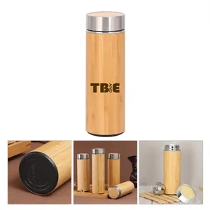 Bamboo shell stainless steel water bottle