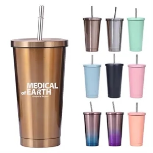 17oz Metallic Coffee Tumbler Insulated Metal Cup