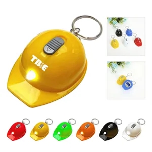 Safety Helmet Keychain With Flashlight