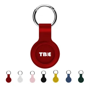 Round Air tag Silicone Case With Keyring