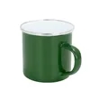 12Oz White Enamel Mug Silver Rim With Case | https://www.bestnamebadges.com