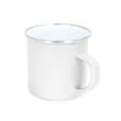12Oz White Enamel Mug Silver Rim With Case | https://www.bestnamebadges.com