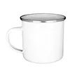 12Oz White Enamel Mug Silver Rim With Case | https://www.bestnamebadges.com