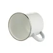 12Oz White Enamel Mug Silver Rim With Case | https://www.bestnamebadges.com
