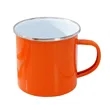 12Oz White Enamel Mug Silver Rim With Case | https://www.bestnamebadges.com