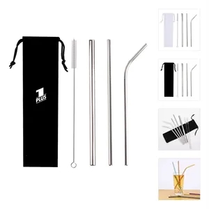 4Pcs Straw Set With Bag Packing