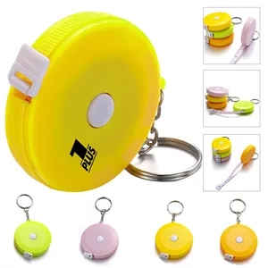 Custom Round Measure Tape With Keychain