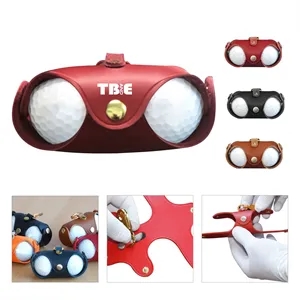 Portable Leather Golf Ball Carrier With Carabiner