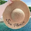 Straw Beach Hats | https://www.bestnamebadges.com