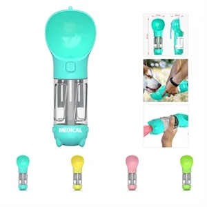 Portable 3 In 1 Pet Water Bottle Poop Bag Food Dispenser