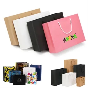 Full Color Matte Laminated Paper Grocery Tote Bag W/ Handle