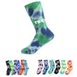Custom Knitted Jacquard Tie Dye Cotton Socks | https://www.bestnamebadges.com