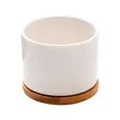 Ceramic Flower Planter Pot with Bamboo Tray | https://www.bestnamebadges.com