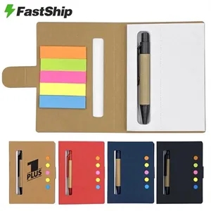 4"x3" Mini Notebook Jotter W/ Pen&Sticky Notes