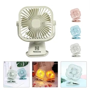 Rechargeable USB Desk Clip Fan w/ LED Light