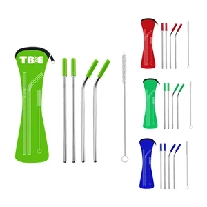 Stainless Steel Straw Set W/ Bag