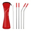 Stainless Steel Straw Set W/ Bag | https://www.bestnamebadges.com