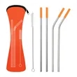 Stainless Steel Straw Set W/ Bag | https://www.bestnamebadges.com
