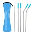 Stainless Steel Straw Set W/ Bag | https://www.bestnamebadges.com