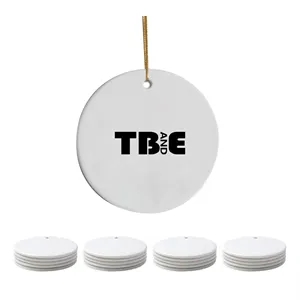 3" Christmas Ceramic Ornaments With String