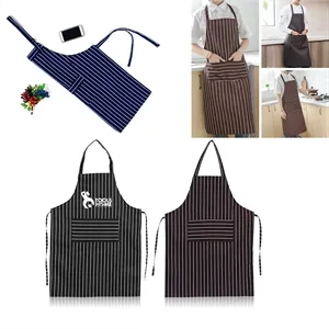 Striped Apron with Two Pockets