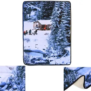 Full Color Custom Large Soft Flannel Fleece Blanket 60"x45"
