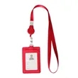 Retractable Badge Reel Lanyard W/ Back Card Holder | https://www.bestnamebadges.com