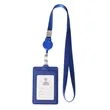 Retractable Badge Reel Lanyard W/ Back Card Holder | https://www.bestnamebadges.com
