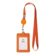 Retractable Badge Reel Lanyard W/ Back Card Holder | https://www.bestnamebadges.com