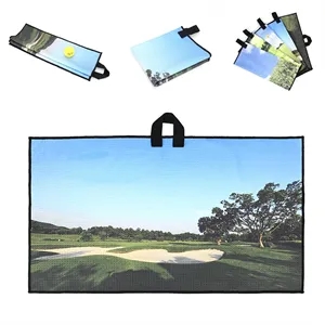 Custom microfiber waffle golf towel with logo