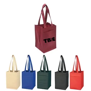 Custom Non Woven 4 Bottle Wine Tote Bag