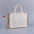 Burlap Canvas Tote | https://www.bestnamebadges.com