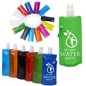16oz PE Collapsible Water Bag Clip For Sports