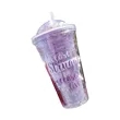 450ml Glitter Plastic Straw Cup | https://www.bestnamebadges.com