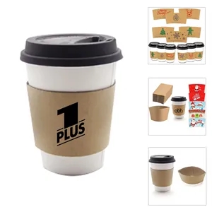 Full Color Disposable Kraft Coffee Cup Sleeve